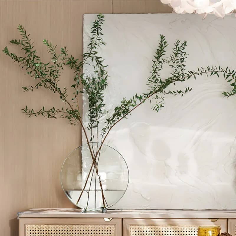 Modern Glass And Metal Fish Mouth Vase Elegant Home Decor Living Room Entryway Accent Stylish Floral Arrangement