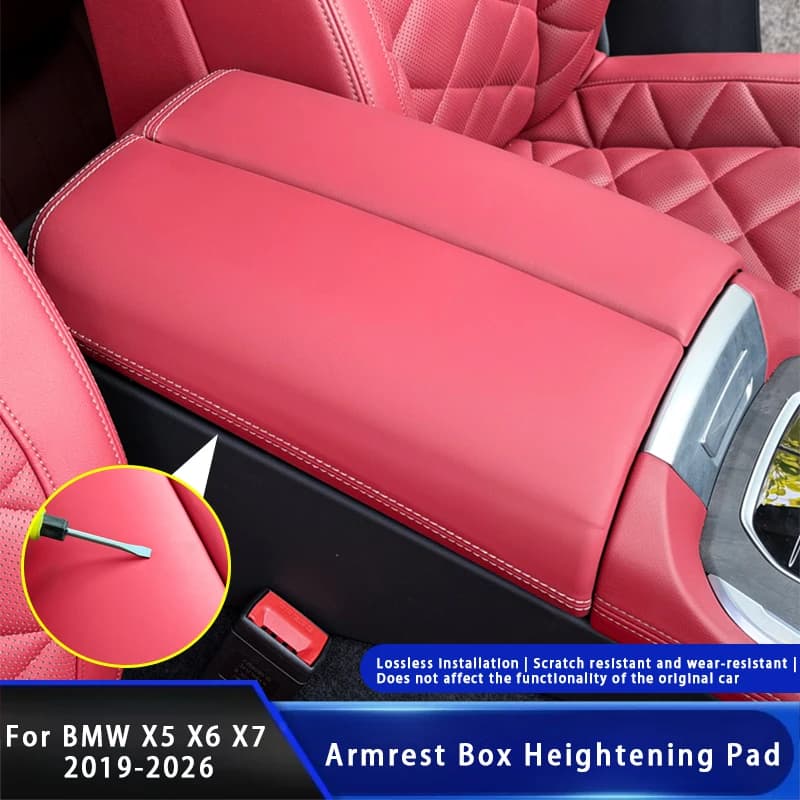 Leather Car Central Control Armrest Box Pad Protective Panel Cover Interior Accessories For BMW X5 X6 X7 G05 G06 G07 2019-2026
