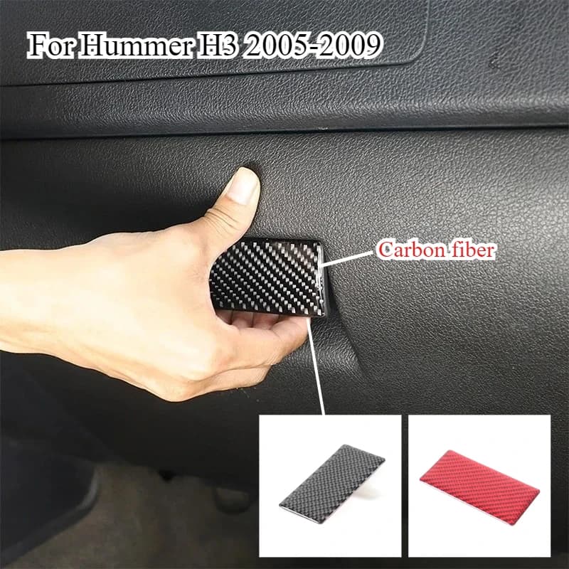 Fit For Hummer H3 2005-2009 Soft Carbon Fiber Car Passenger Storage Box Switch Cover Trim Sticker Interior Car Accessories