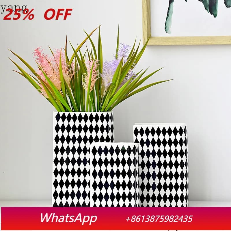 CX creative ceramic vase black and white geometric book simple modern dried flower ornament