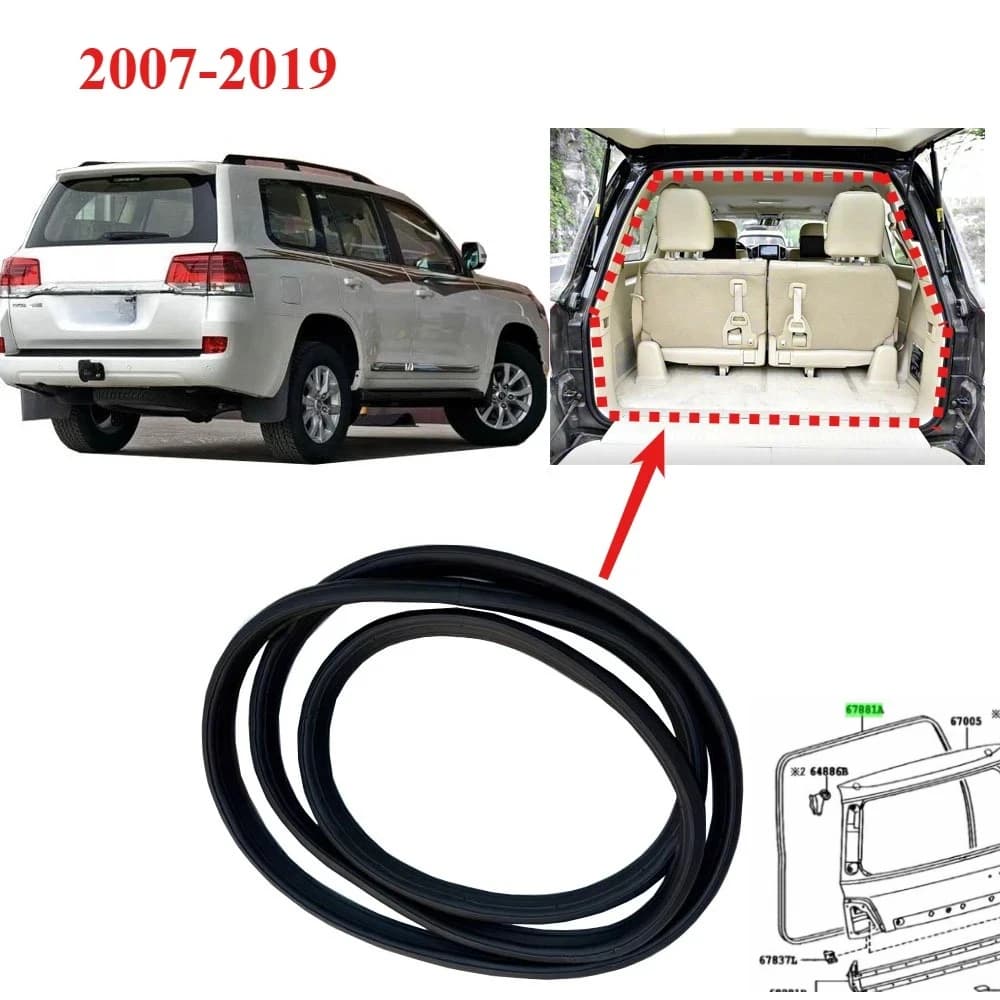 Inner Tail Door Rubber Shell for Lexus Lx570 LC200 Rear Shell 67881-60120 Full Piece Original Weatherstrip