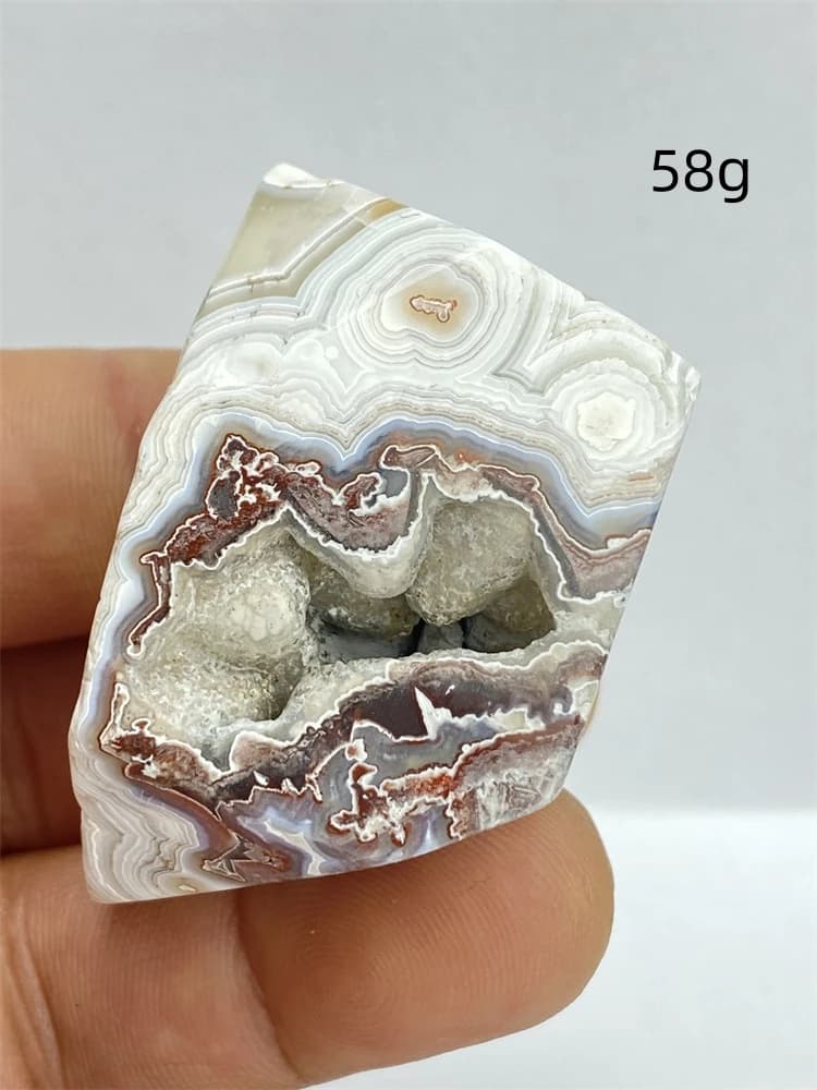Natural Crystal Mexican Agate Irregular Polyhedral Gem Grade Mineral Specimens Aura Feng Shui Ornaments Home Decoration