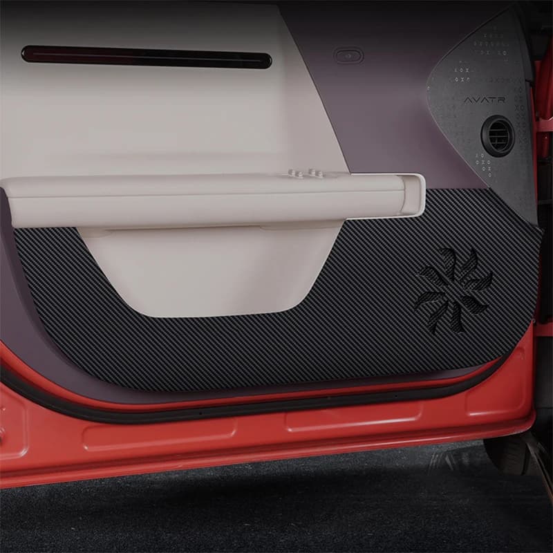 For AVATR 06 2025 2026 2027 Car Door Anti Kick Pad Carbon Fiber Leather Texture Anti Dirt Protective Sticker Auto Accessories