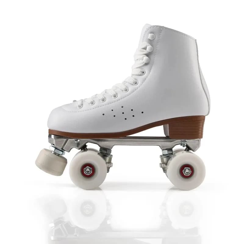 Roller skates suitable for women and girls, height-adjustable rubber stopper cute retro four-wheel roller skates, suitable for