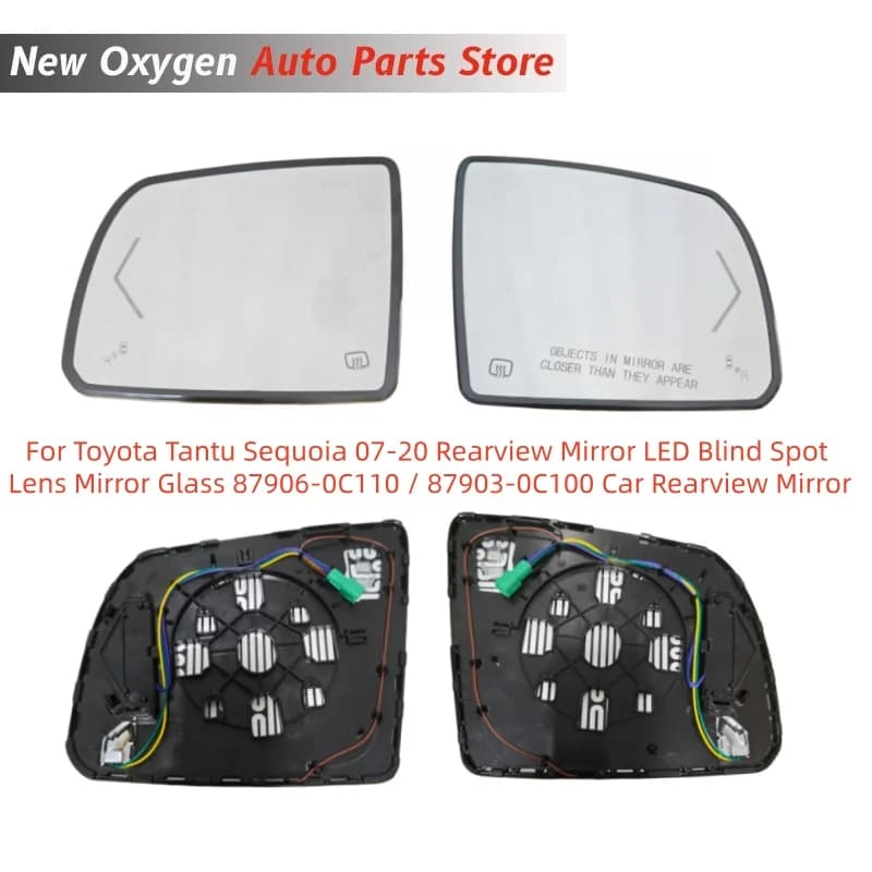 Rearview Mirror LED Blind Spot Lens Mirror Glass 87906-0C110 / 87903-0C100 Car Rearview Mirror  For Toyota Tantu Sequoia 07-20