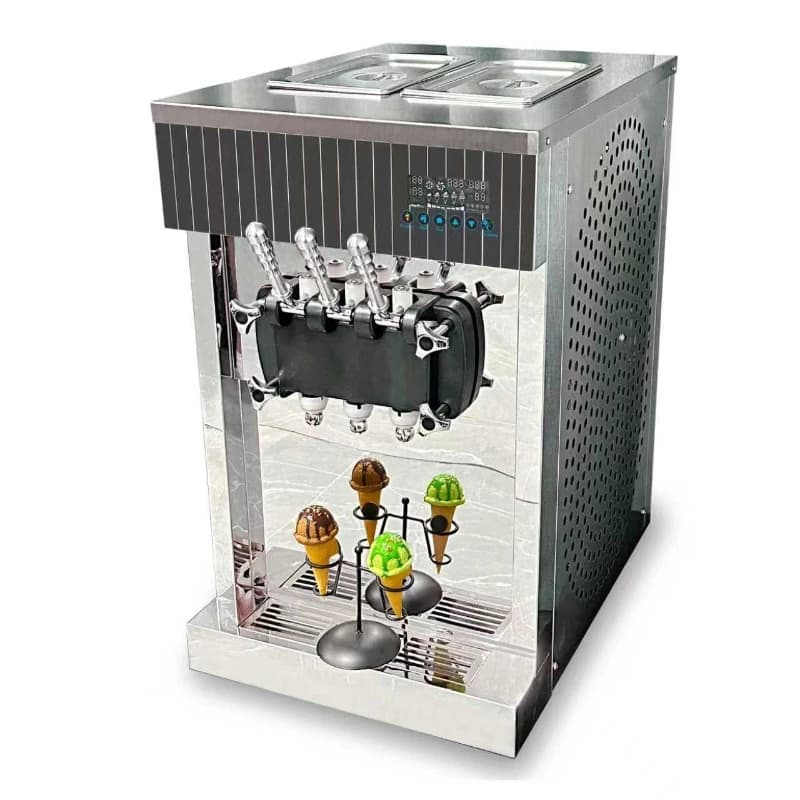 Commercial ice cream machine 3 flavor DIY modeling cone machine 304 stainless steel equipment ice cream machine