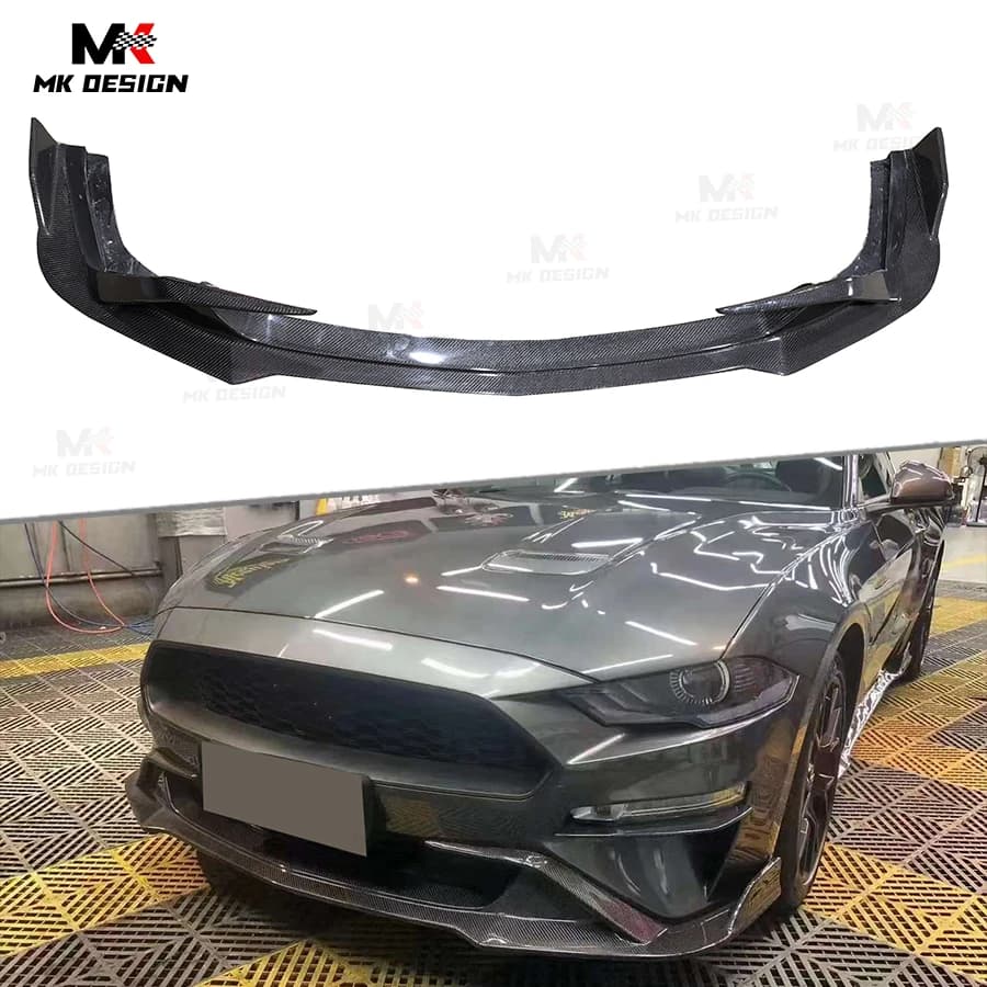 Carbon Fiber Front Bumper Lip Chin Spoiler Splitter for Ford Mustang 2018-2022 Front Lip Body Kit Car Accessories