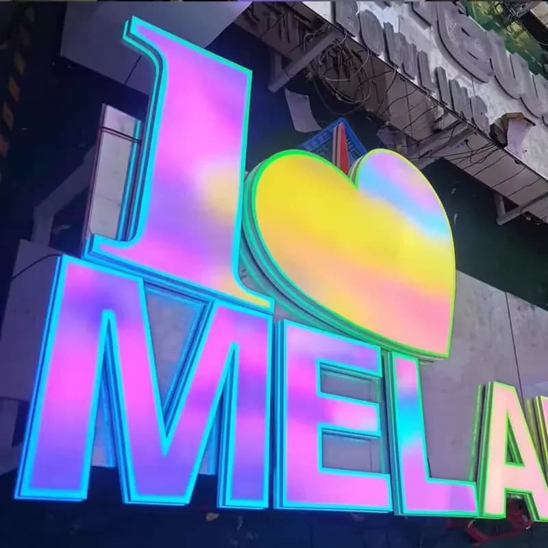 Waterproof Custom Liquid Acrylic 3D RGB Full Color Letter Sign for Fashion Boutique Shop Front Signage