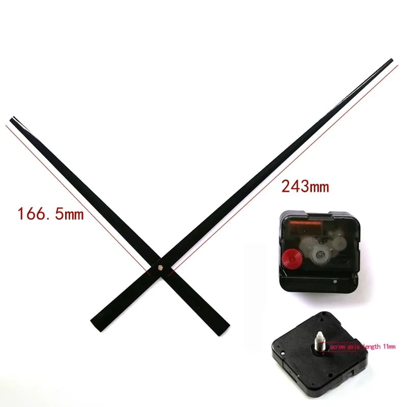 Clock Mechanism for Wall Parts Round Hole High Torque Quartz Movement Sweep 11mm Screw Axis Accessory With Black Hands Diy Kits