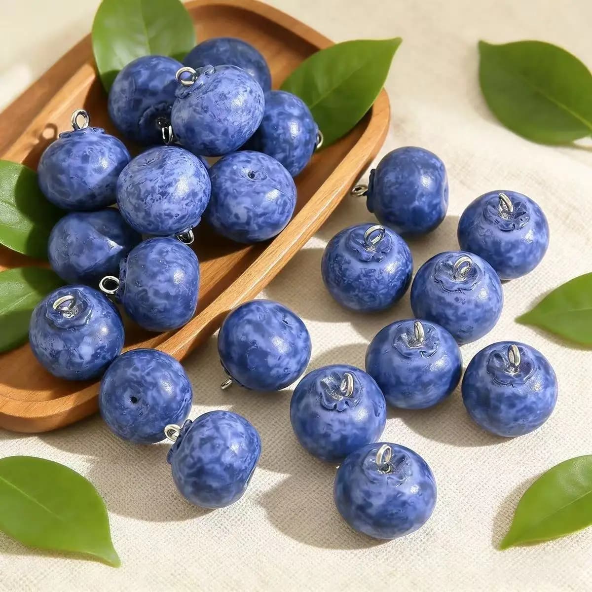 30pcs 3D Simulation Resin Blueberry Charms Cute Simulated Fruit Food Pendant DIY for Earring Necklace Jewelry Make Accessorynt