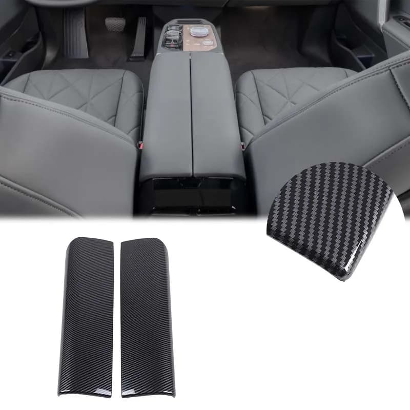 For BMW ix 2022-2024 ABS carbon fiber car center console armrest box decorative cover sticker car protection accessories
