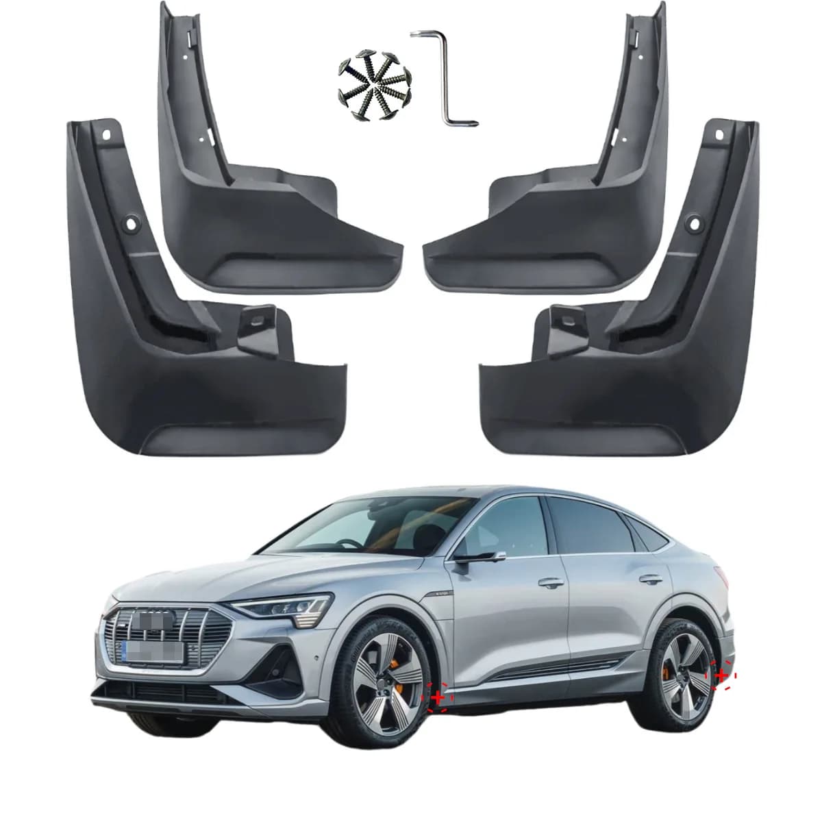 For Audi e-tron Mud Flaps Audi etron Splash Guards Mudguards 4pcs 2019-2025