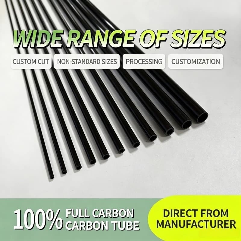 Heat Resistant Conductive Full Carbon Tube Positive Tolerance Custom Carbon Pipe For RC Drone Multicopter Model Parts