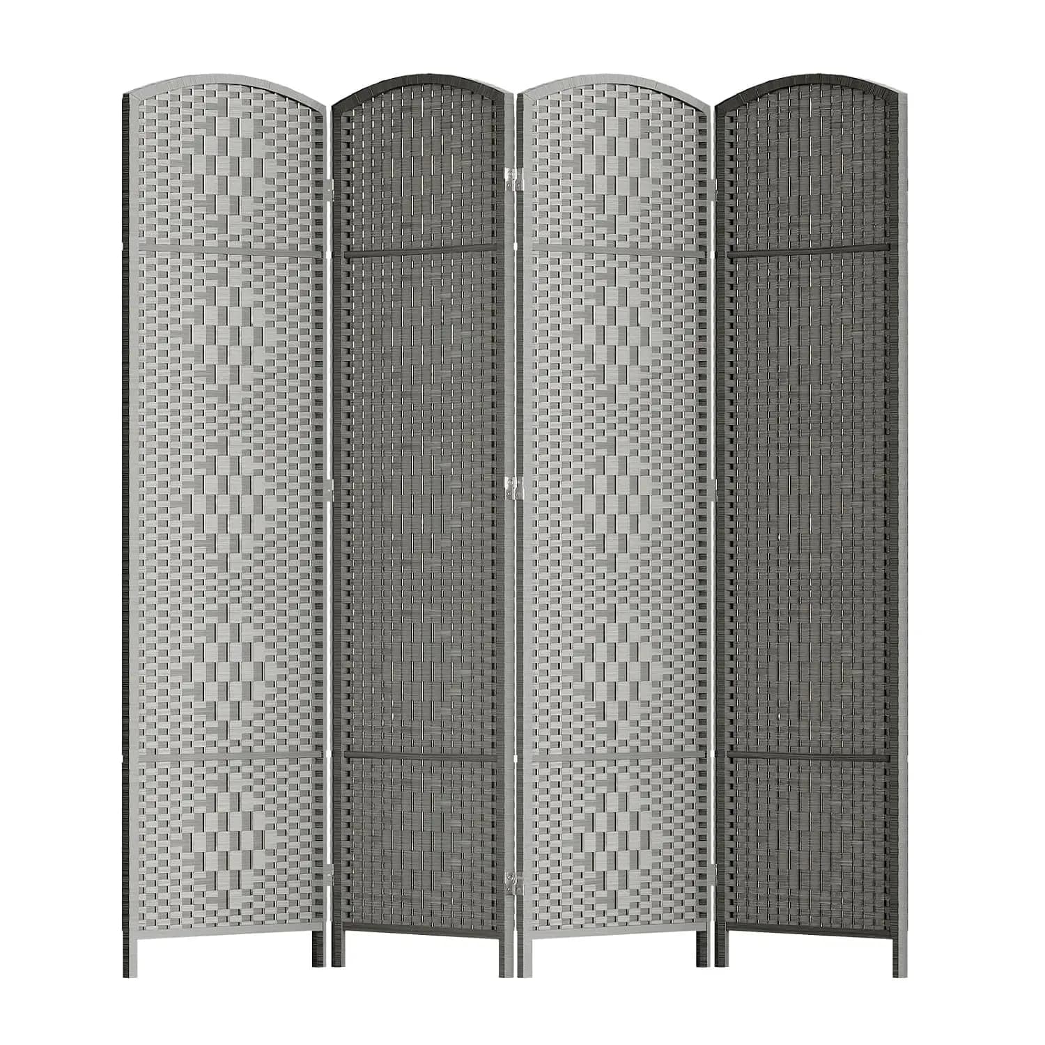 Room Divider Panel,4 Panel Partition Room Dividers Screen, Grey