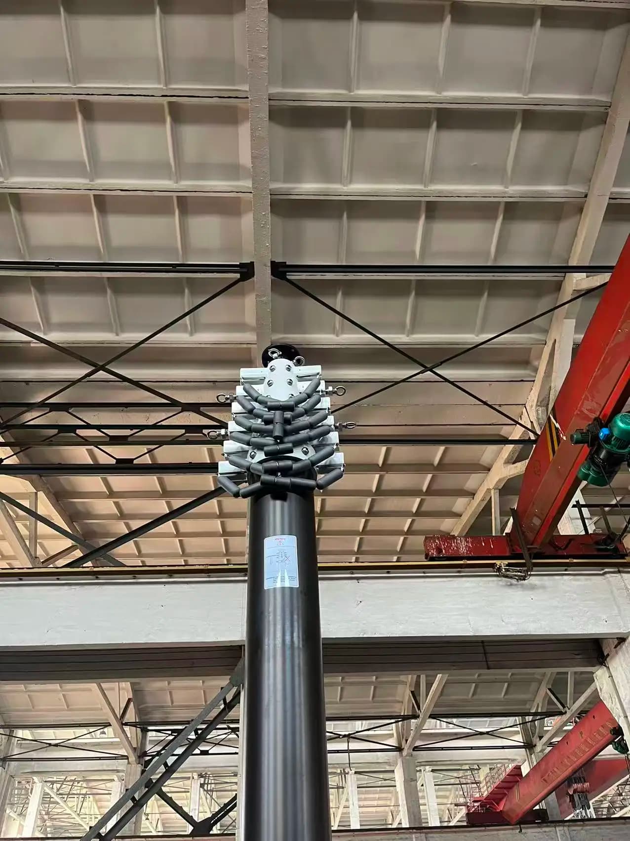 6m Pneumatic Telescopic Mast Trailer Light Pole Aluminum Alloy 6063B Construction 30kg Load Capacity DC12V/24V Air Compressor