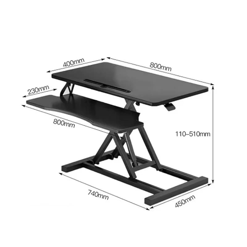 Height Adjustable Standing Desk Stand up Riser Table Foldbability Study Desk Computer Workstation