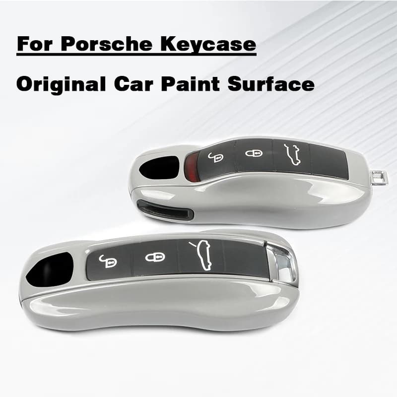 For Porsche Panamera Cayenne Macan 718 971 Boxster 982 911 Taycan Original Car Paint And Same Color Matte Grey Key Case Shell
