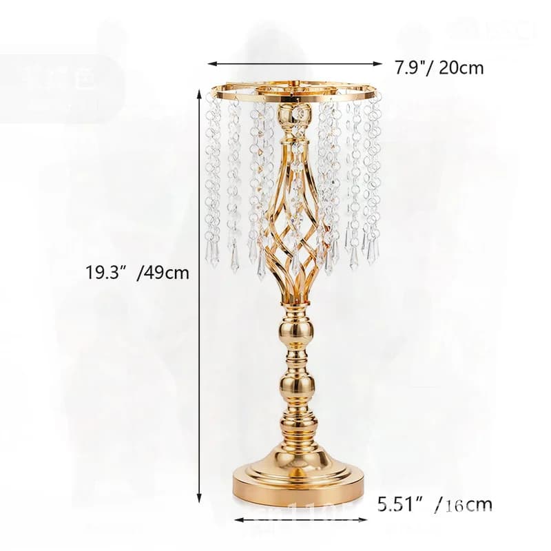 Crystal Wedding Prop Table Decoration Western Style Electroplated Candlestick Twist Ornaments Food Desktop Cross-border