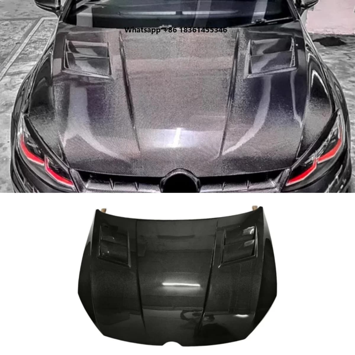Carbon fiber Engine Cover FOR 7.5 GTI 2014-2020 Modified Hood Bonnet Auto accessories