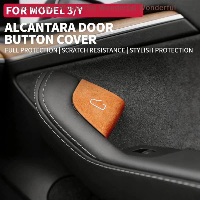 Model 3 2024 Model Y 2025 Suede Door Switch Button Protector Premium Interior Styling Kit DIY Installation for Owners