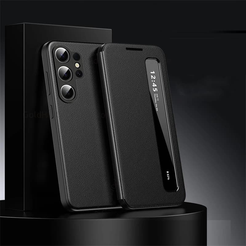 For Samsung S26 Ultra 5G Smart View Windows Magnetic Flip Case For Galaxy S24 Ultra S25 S22 S23 Plus 360° Full Protective Cover