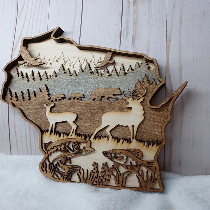 New ornaments Home decoration Wood hollow handicrafts Handmade gifts