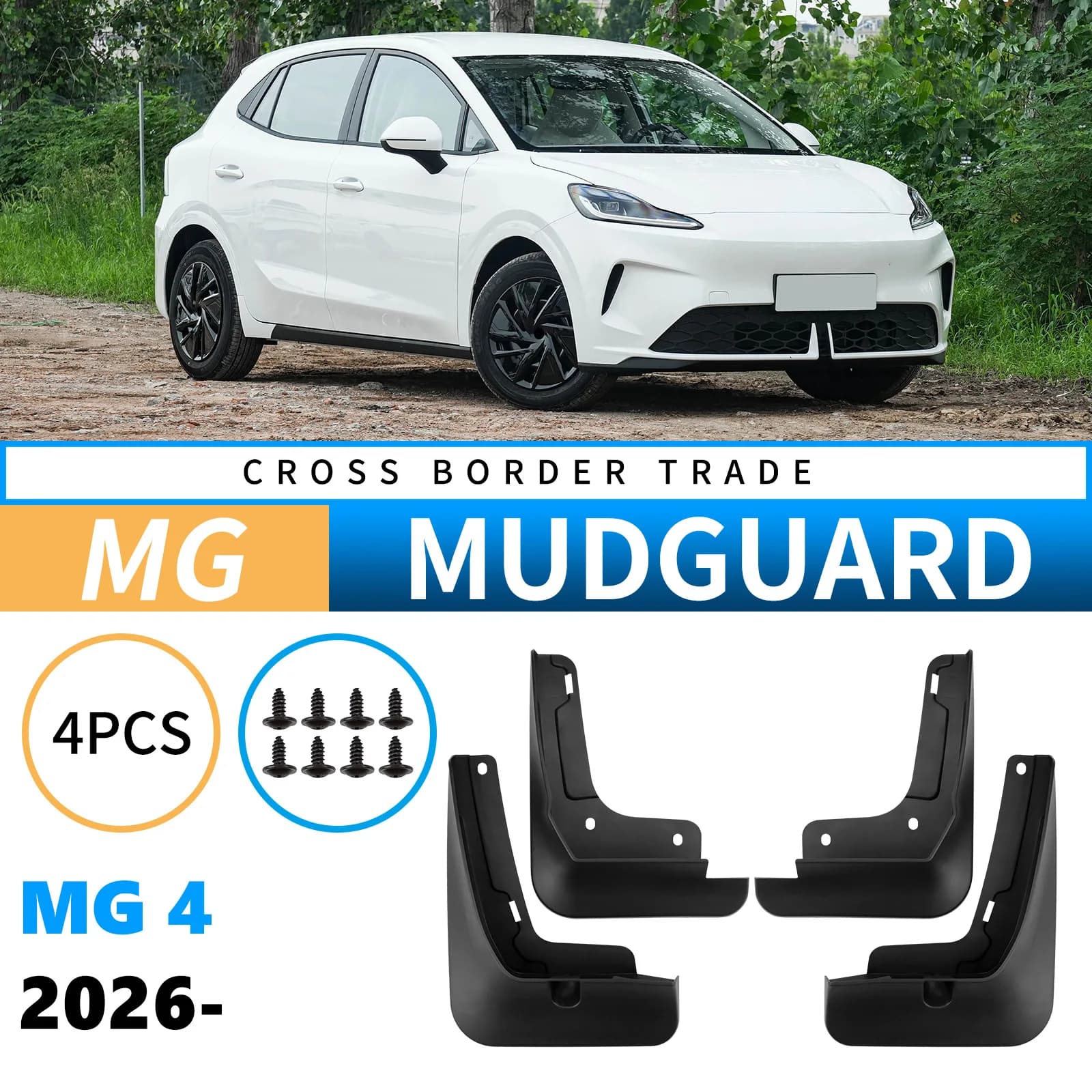 4x Fender for MG 4 MG4  Mulan Hatchback 2026 2027 Mud Flaps Splash Guard Mudguards MudFlaps Front RearStyling Car Accessories