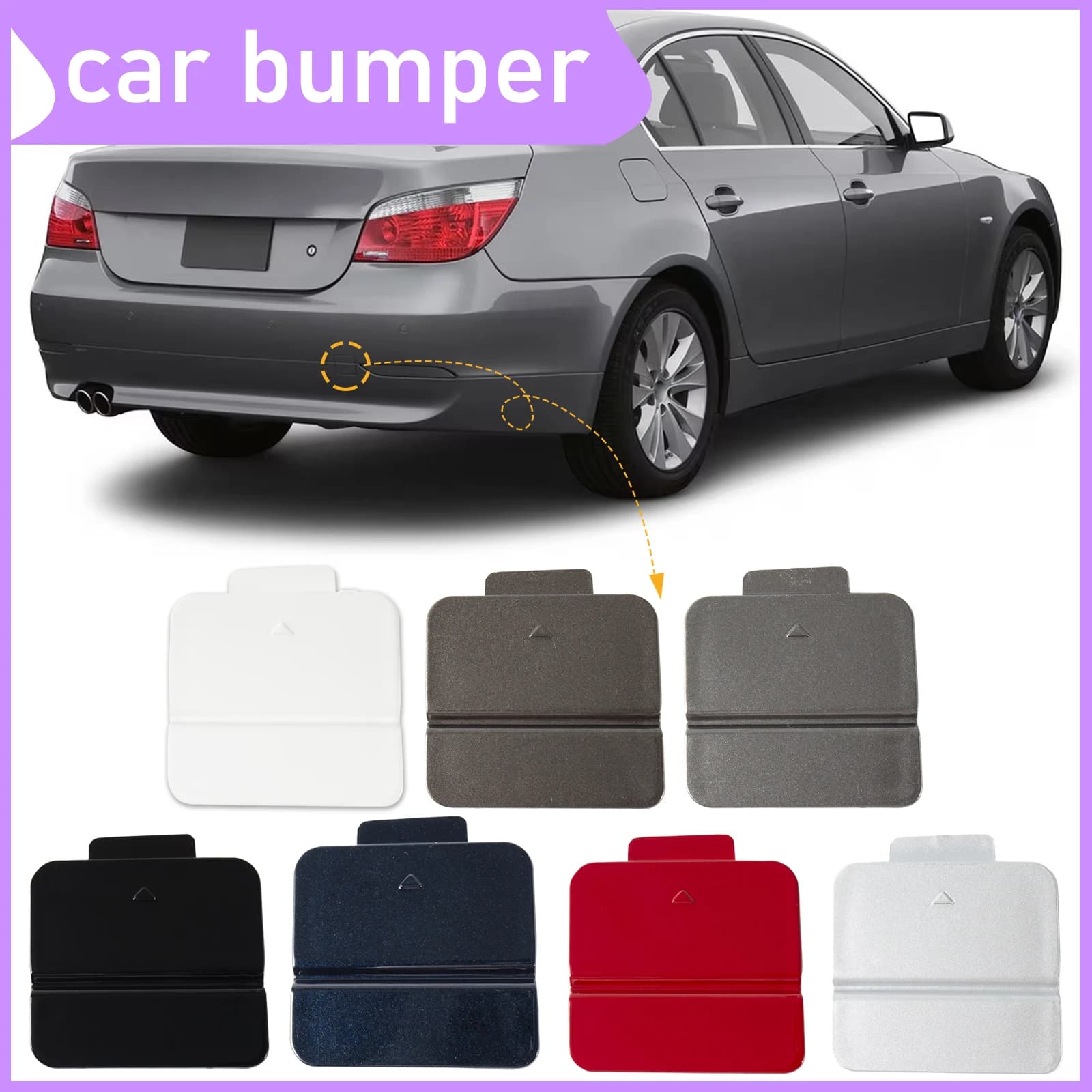 Rear Bumper Tow Hook Cap Towing Eye Cover For BMW 5 Series E60 E61 2004 2005 2006 2007 Right 51127119151 Trailer Cover