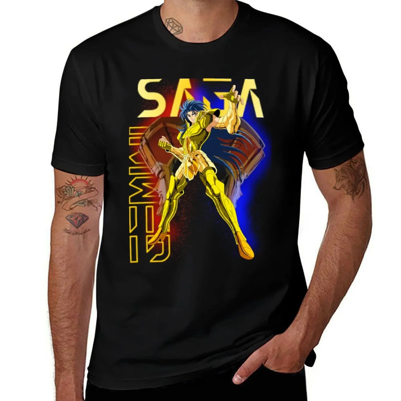 GEMINI SAGA KNIGHTS OF THE ZODIAC T-Shirt man t shirt summer man graphic t shirt