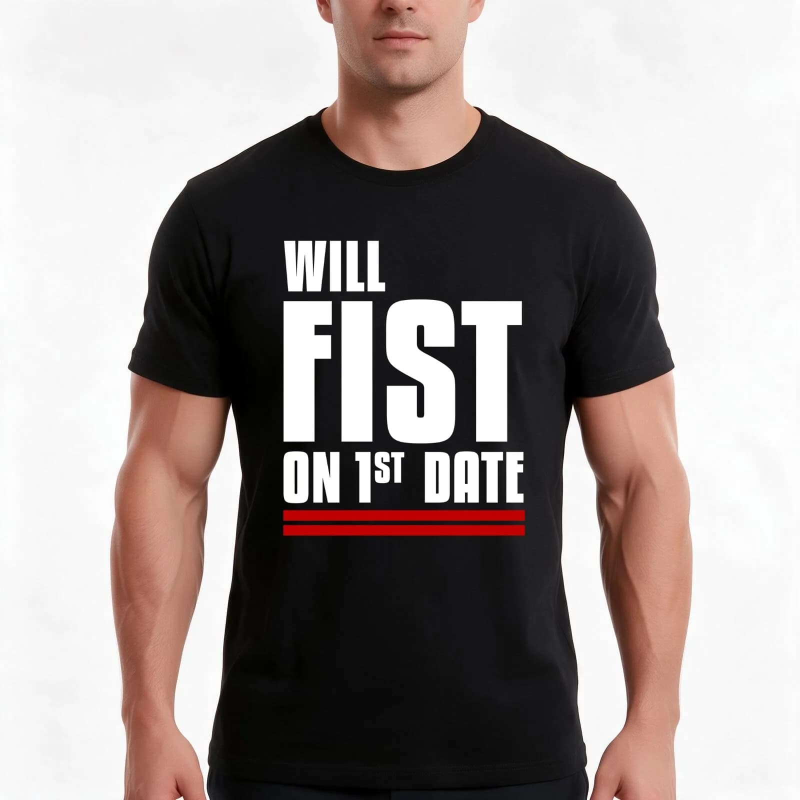 Will Fist On 1st Date T-Shirt, Summer Casual Cotton Tee, Oversized Streetwear Tops, Vintage Graphic Print, Unisex Men Women