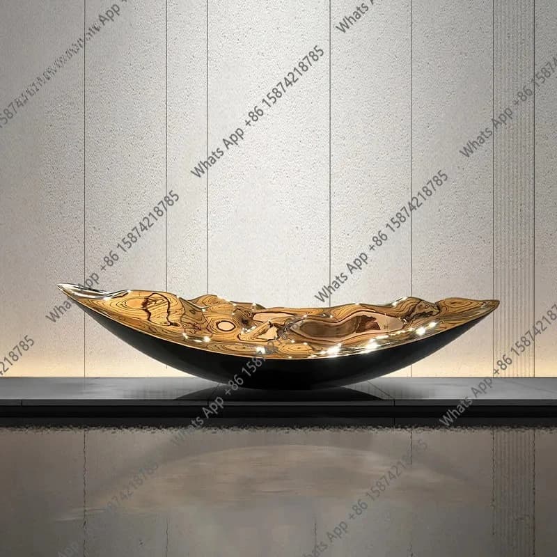 Vb Hotel Lobby Treasure Boat Abstract Floor Sculpture Fiberglass Landscape Hall New Chinese Large-scale Craft Ornament