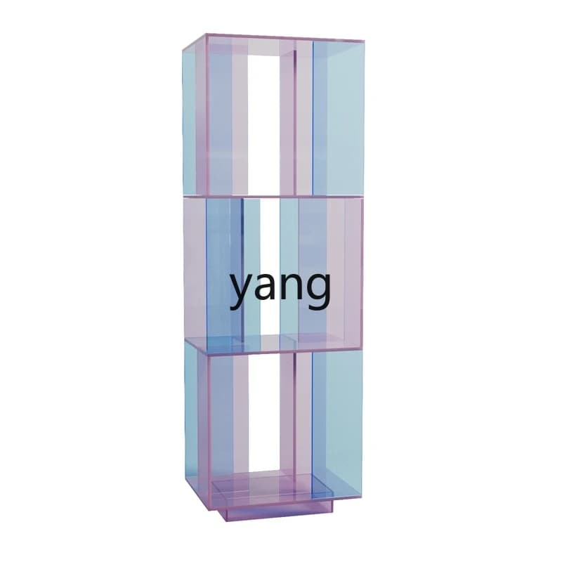LTT light luxury living room creative acrylic shelf multi-layer figure bookshelf floor to wall