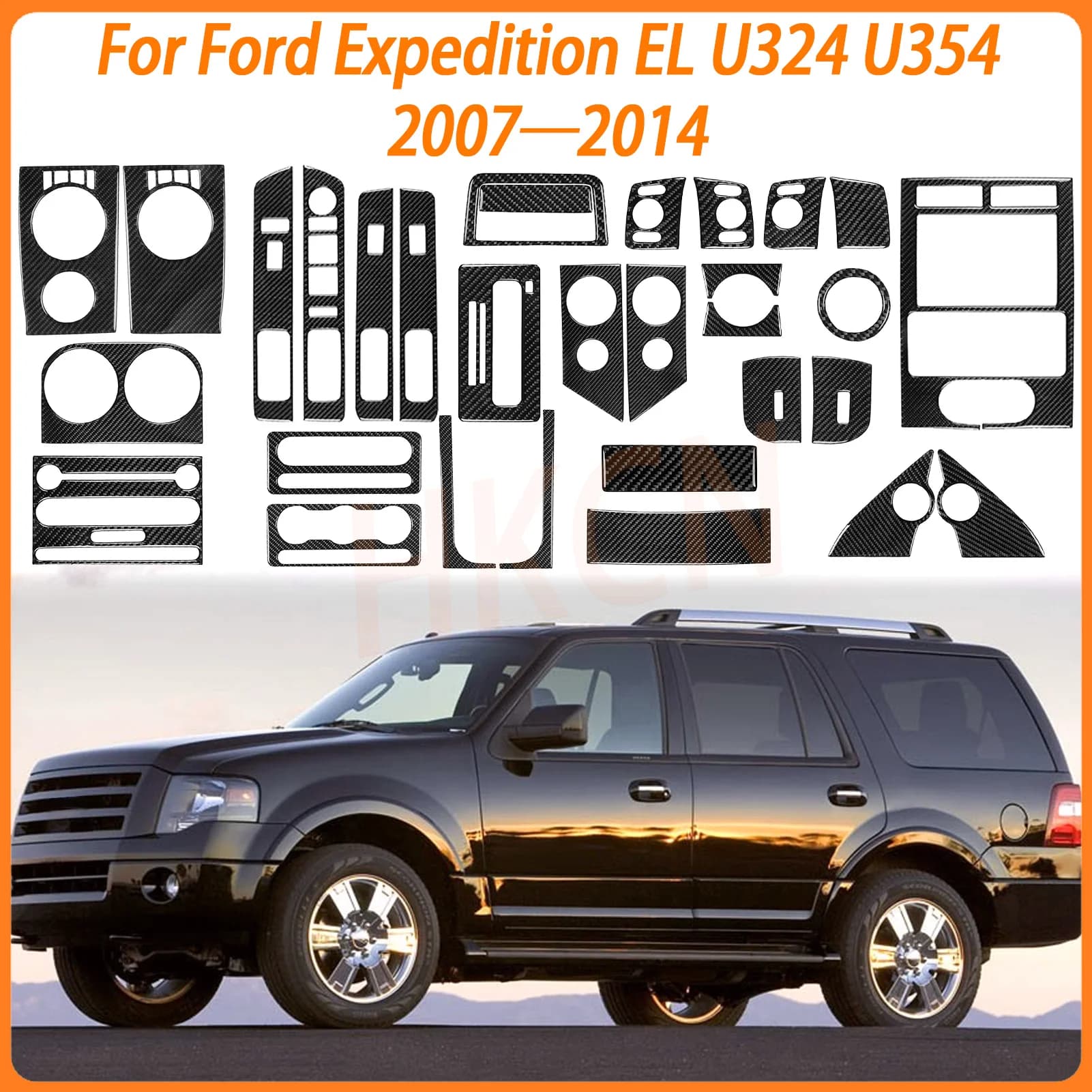 Protective Sticker For Ford Expedition EL U324 2007-2014 Car Accessories Gear Shift Cup Holder Panel Console CD Control Decor