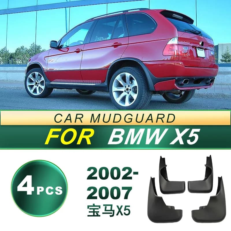 For BMW X5 2002-2007 E53 Mud Flaps 4Pcs Soft Rubber Splash Guards Anti Splash Design Luxury SUV OEM Style Perfect Fit