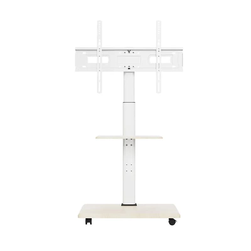 TV Stand Movable Floor Vertical TV Stand White Solid Wood Art Hanger