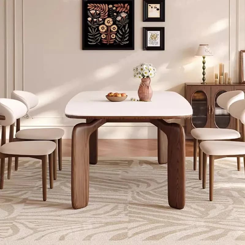 Space Saving Interior Wooden Luxury Dining Tables Marble Modern Dining Tables Seating Room Mesas De Jantar Living Room Furniture