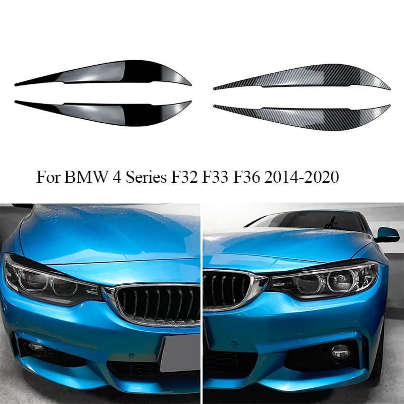 2Pcs Car Front Headlight Eyelids For BMW 4 Series F32 F33 F36 2014 2015-2020 Car Front Light Eyebrow Body Kits Car Accessories