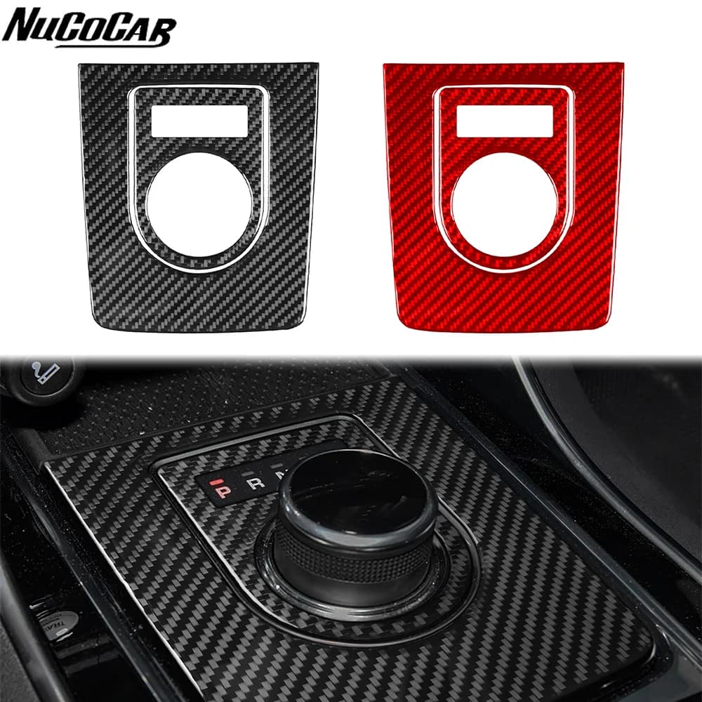For Jaguar XE 2016-2019 Carbon Fiber Centre gear shift control Panel Trim Cover Car Accessories Interior Decorative Stickers