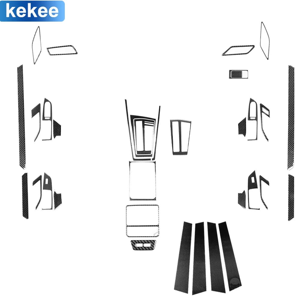 For Volkswagen Golf 8 GTI Mk8 2021 2022 2023 Center Full Set Kit Cover Real Carbon Fiber Sticker Car Interior Tuning Accessories