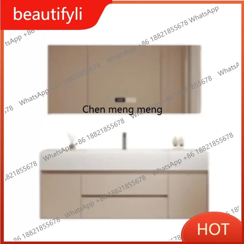 D80 Vanity Bathroom Cabinet Combination Rock Slab Basin Intelligent Mirror Washbasin Bathroom Cabinet Meuble Toilette Room Furni