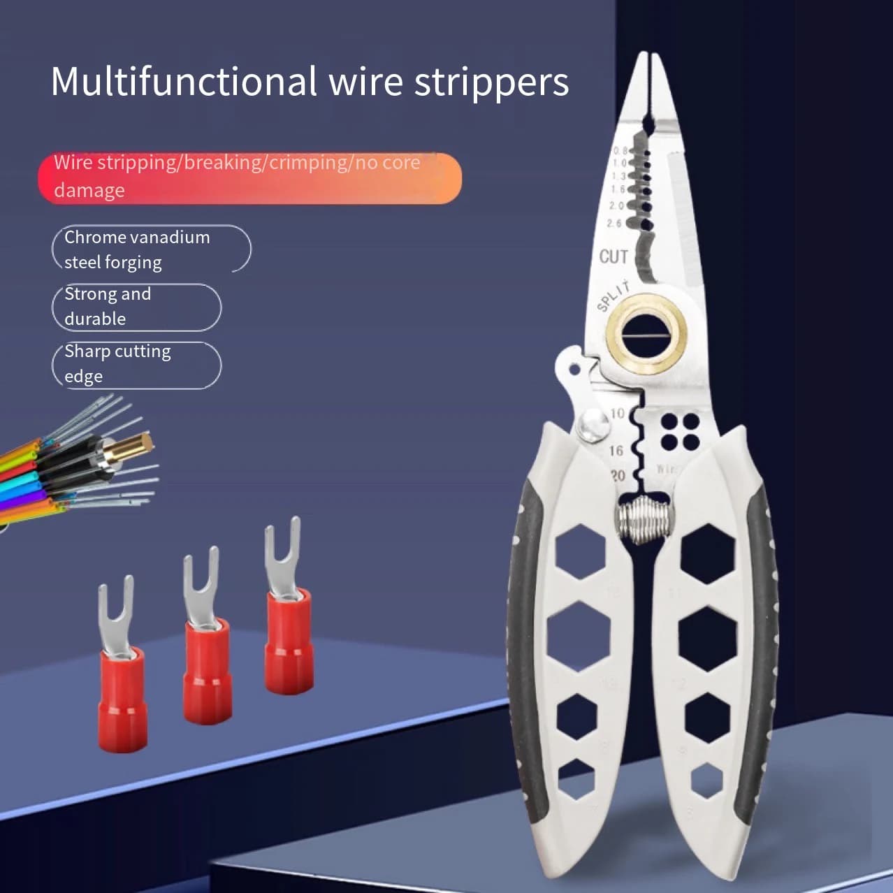 【Hot】7''Multipurpose Wire Stripper Stripping Cutter Crimping Cable Electrician Wire Repair Tool Chrome Vanadium Steel Multitool