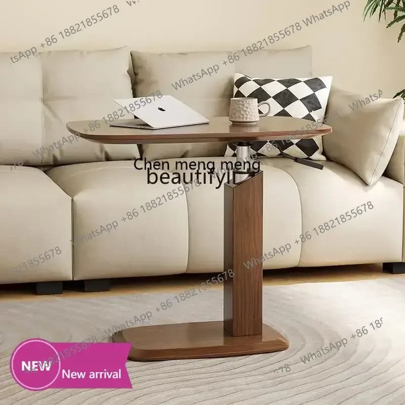 178C  North American black walnut lifting side sofa small coffee table movable living room mini bedside table