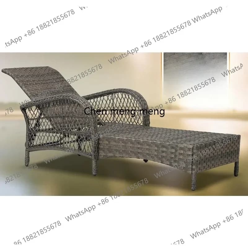 RR Outdoor Wicker Chaise Lounge Chair Set of 2, 77" Long All Weather PE Rattan Patio Lounge Chair, 6 Position, Customized