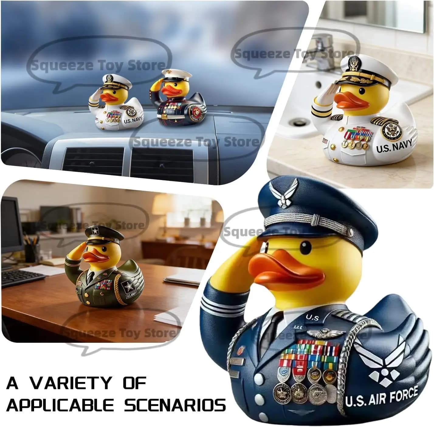 2026 New Military Rubber Duck for Jep Veterans Decor, Resin Uniform Tribute Mini Duck for Veteran Gifts Men Active Retired Party