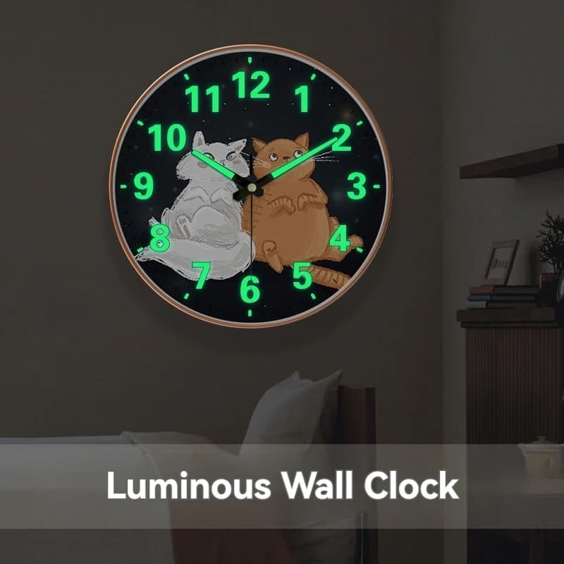 Modern Luminous Wall Clock Ink Wash 2D Dial High-Quality Frame Silent Movement Glow-in-the-Dark Clock for Living Room Bedroom
