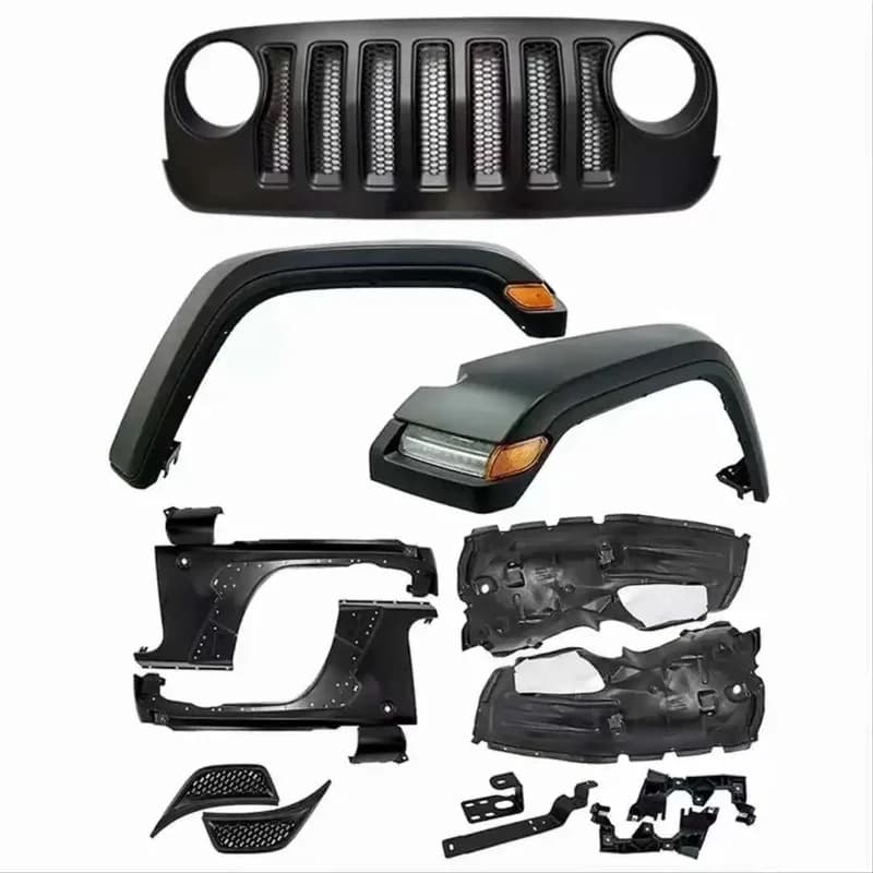 High Quality Old To New Upgrade Body Kit Fender Flare Bumper Hood Lights Offroad Accessories Fit for Wrangler JK To JL Style