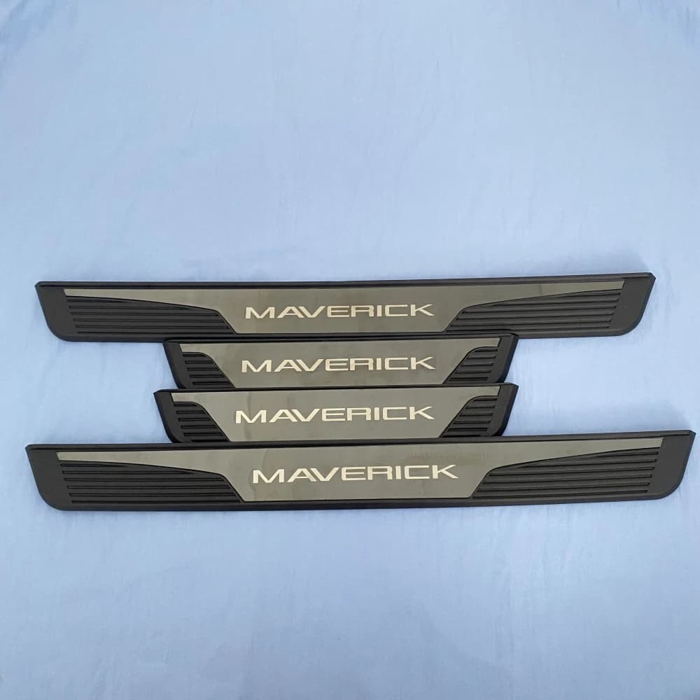 4pcs Door Sill Moldings For Ford Maverick 2011-2020 2024 2025 2026 2027Outer Sticker Stainless Steel Plastic Trim Strip Interior