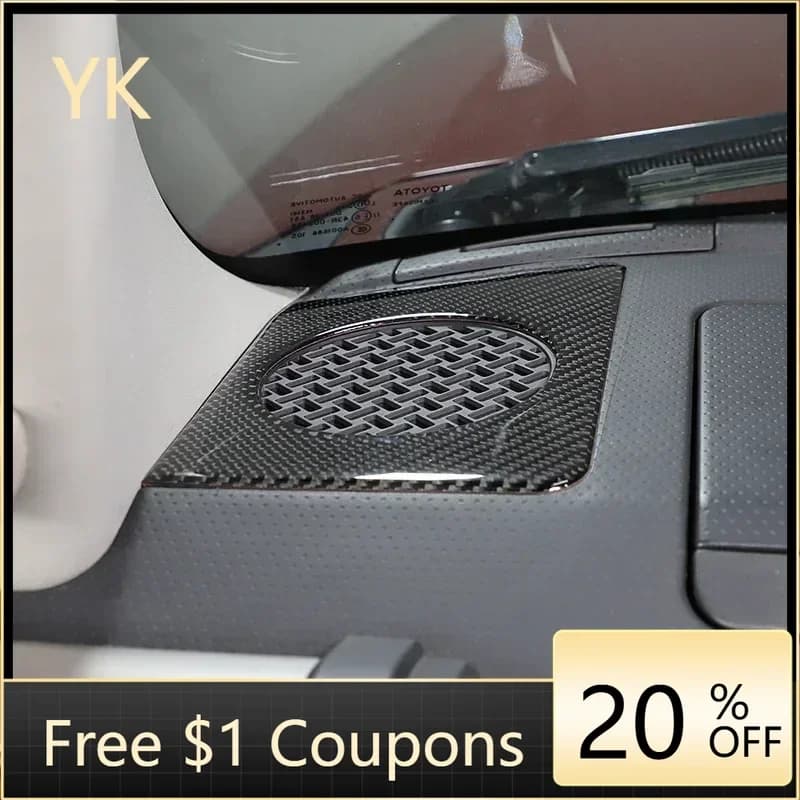 For Toyota FJ Cruiser 2007-2021 Soft Carbon Fiber Car Dashboard Horn Frame Cover Trim Sticker Interior Car Accessories