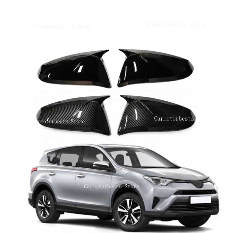 Car  Rearview Side Mirror Cover Fit For Toyota RAV4 2013 2014 2015 2016 2017 2018 2019 Wing Cap Rear View Case Trim Carbon Fiber