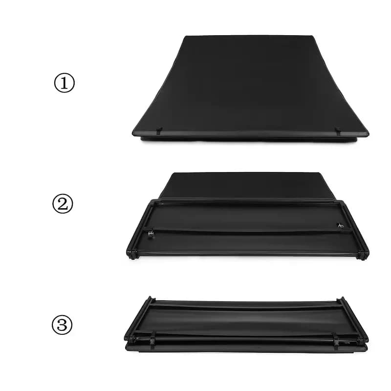 Hot Sale Car Accessories Retrac Tonneau Cover Vinyl Soft Tri-Fold Truck Bed Covers Ram 5.7Ft